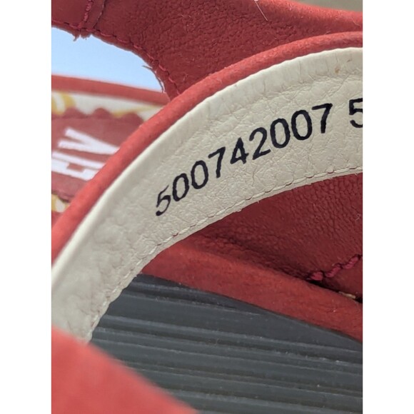 Fly London Ylfa Scarlet Red Leather Lace up Comfort Wedge Sandals Sz 40 - Picture 5 of 8